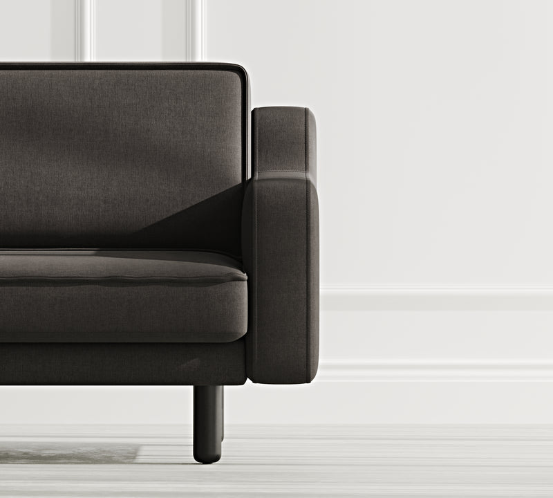 Klem Slim Loveseat Silindir Ahşap Ayak - Performans Keten