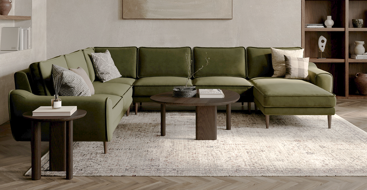 Klem Haki 346 x 290 L Köşe Koltuk Takımı - Kadife