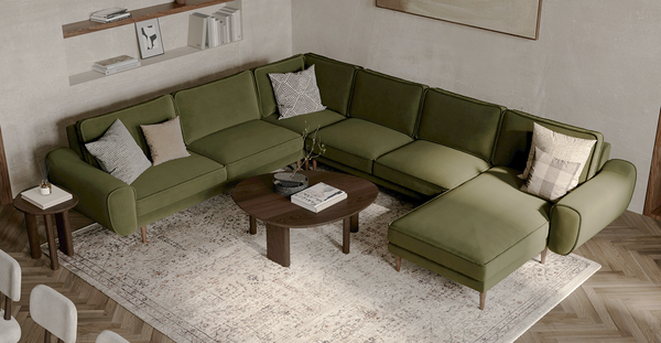 Klem Haki 346 x 290 L Köşe Koltuk Takımı - Kadife