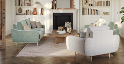 Klem Çağla Yeşili Kemik 3-3-1 Koltuk Takımı - Kadife & Fitilli Kadife