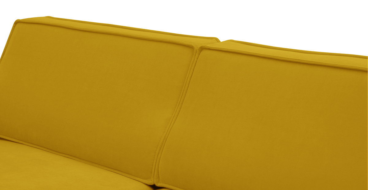 Klem Gri İkili ve Hardal Loveseat Koltuk Takımı - Kadife