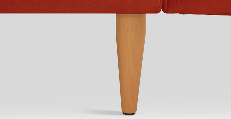 Klem Deniz Köpüğü Üçlü Kiremit Loveseat ve Puf Koltuk Takımı