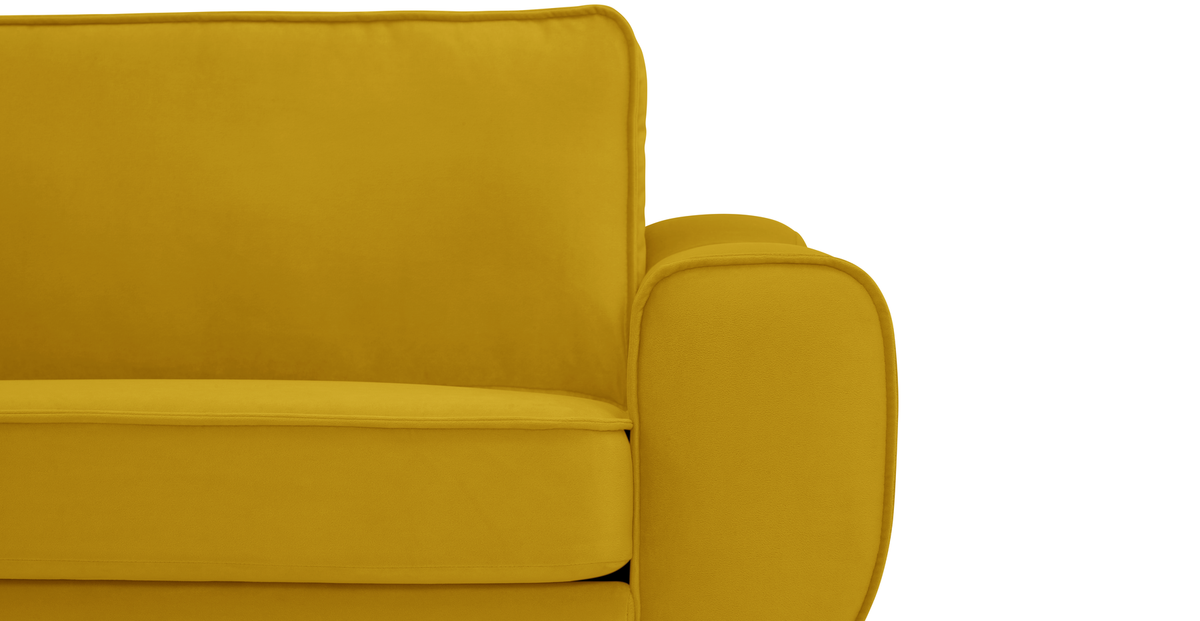 Klem Gri İkili ve Hardal Loveseat Koltuk Takımı - Kadife