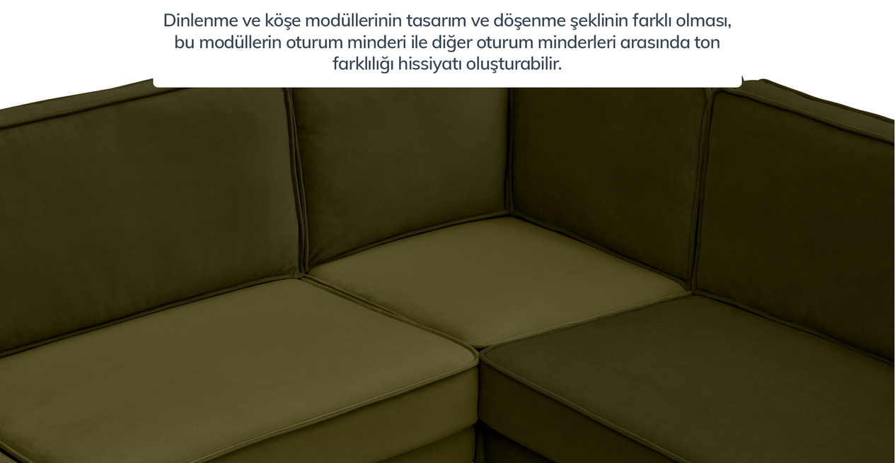 Klem 210 x 210 Köşe Ahşap Ayak - Kadife