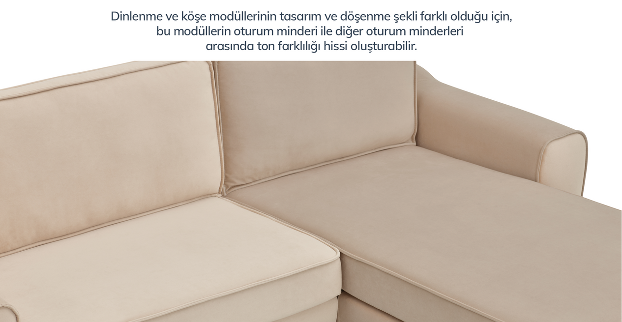 Klem Slim 312 x 171 Köşe Ahşap Ayak - Kadife