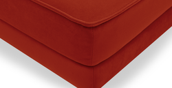 Klem Deniz Köpüğü Üçlü Kiremit Loveseat ve Puf Koltuk Takımı - Bukle & Kadife