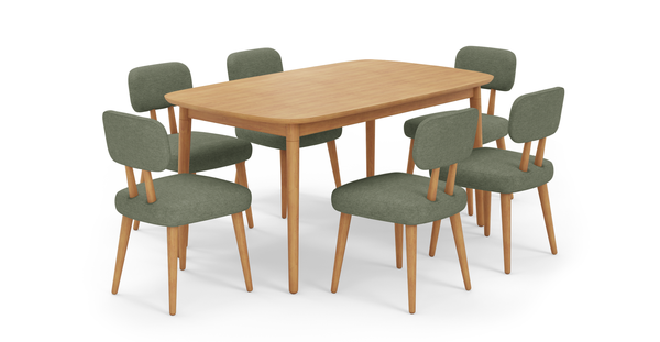 Lyno 97x160 Cm Açılır Yemek Masası Takımı (6Lı Roa) - Performans Keten