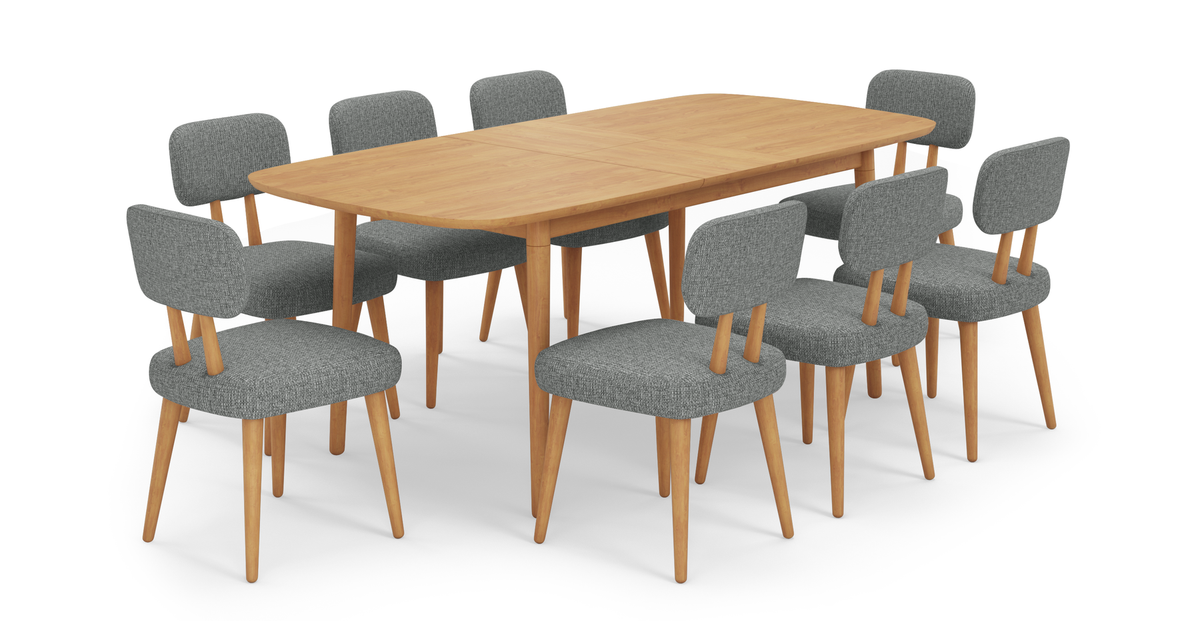 Lyno 97x160 Cm Açılır Yemek Masası Takımı (8Li Roa) - Keten