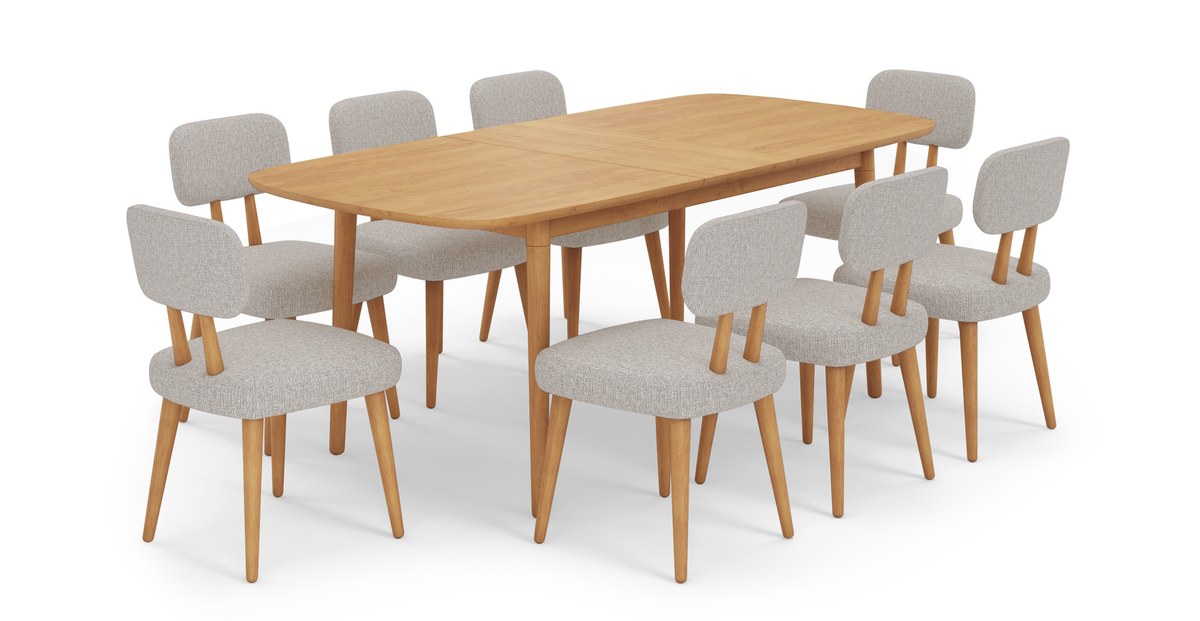 Lyno 97x160 Cm Açılır Yemek Masası Takımı (8Li Roa) - Keten