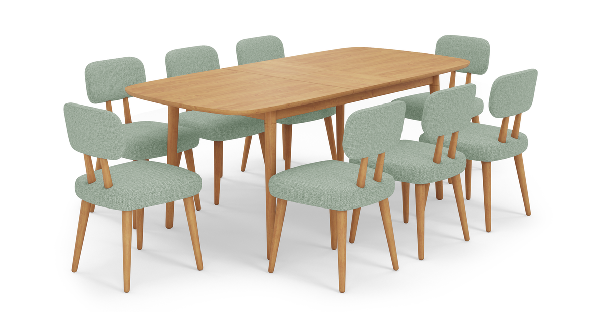 Lyno 97x160 Cm Açılır Yemek Masası Takımı (8Li Roa) - Keten