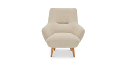 Klem Köşe & Puf ve Fildişi Berjer Koltuk Takımı - Fitilli Kadife & Doğal Doku