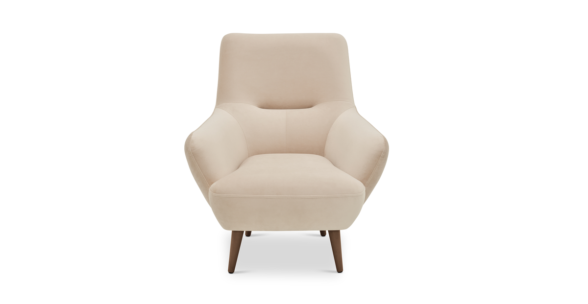 Klem Ekru Köşe ve Fildişi Berjer Koltuk Takımı - Kadife & Doğal Doku