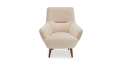 Klem Ekru Köşe ve Fildişi Berjer Koltuk Takımı - Kadife & Doğal Doku