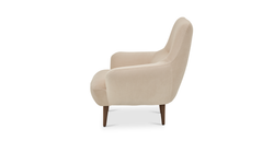 Klem Ekru Köşe ve Fildişi Berjer Koltuk Takımı - Kadife & Doğal Doku