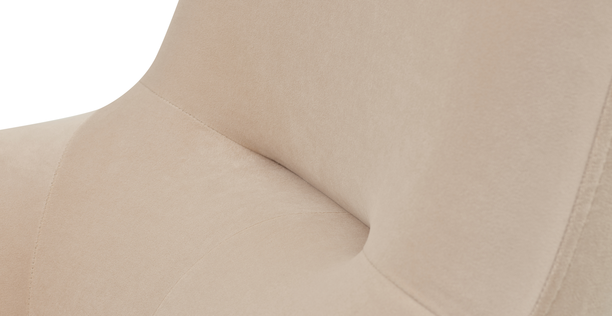 Klem Ekru Köşe ve Fildişi Berjer Koltuk Takımı - Kadife & Doğal Doku