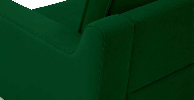 Klem Slim Zümrüt Yeşili Üçlü ve Puf ve Hardal Loveseat Koltuk Takımı