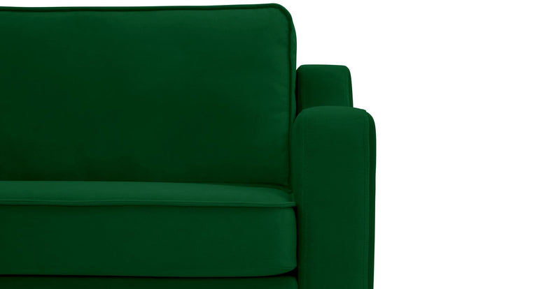 Klem Slim Zümrüt Yeşili Üçlü ve Puf ve Hardal Loveseat Koltuk Takımı