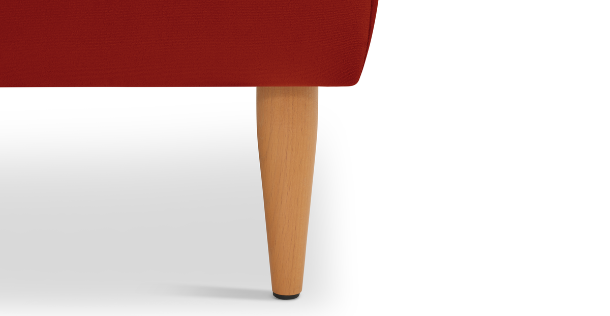 Klem Bench Ahşap Ayak - Kadife
