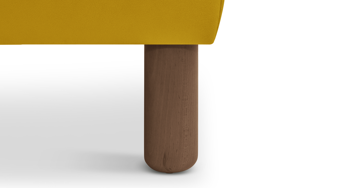 Modsy Bench Silindir Ahşap Ayak - Kadife