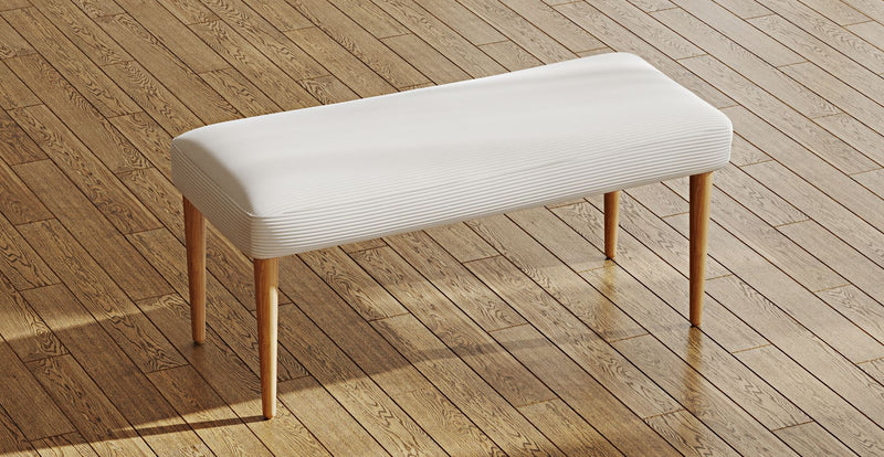 Lyno 77x140 Cm Açılır Yemek Masası Takımı (Roa Bench & 4 Roa Sandalye) - Fitilli Kadife
