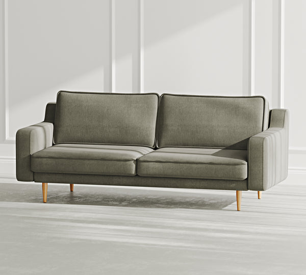 Klem Slim Üçlü Koltuk Ahşap Ayak - Performans Keten