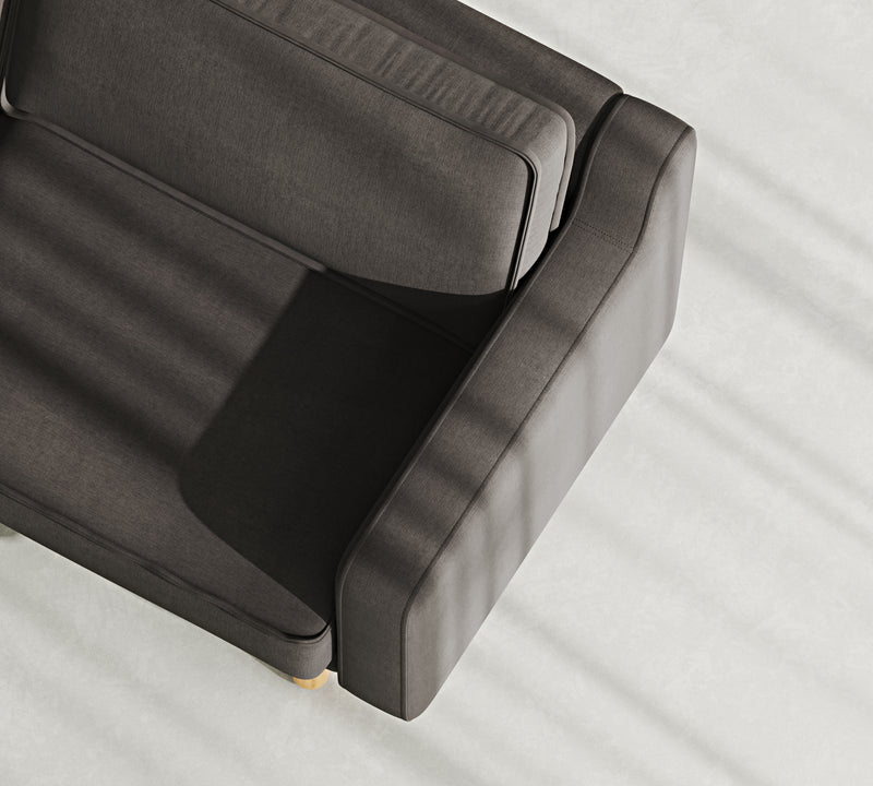 Klem Slim Loveseat Silindir Ahşap Ayak - Performans Keten