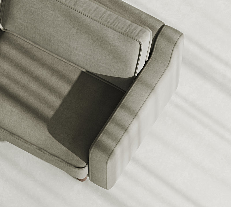 Klem Slim Loveseat Silindir Ahşap Ayak - Performans Keten