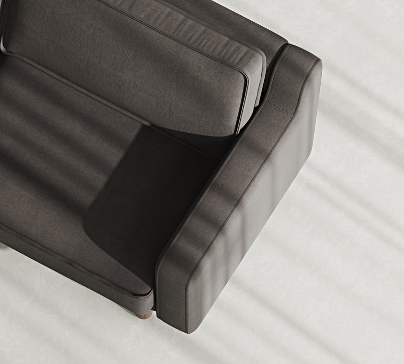 Klem Slim Loveseat Silindir Ahşap Ayak - Performans Keten