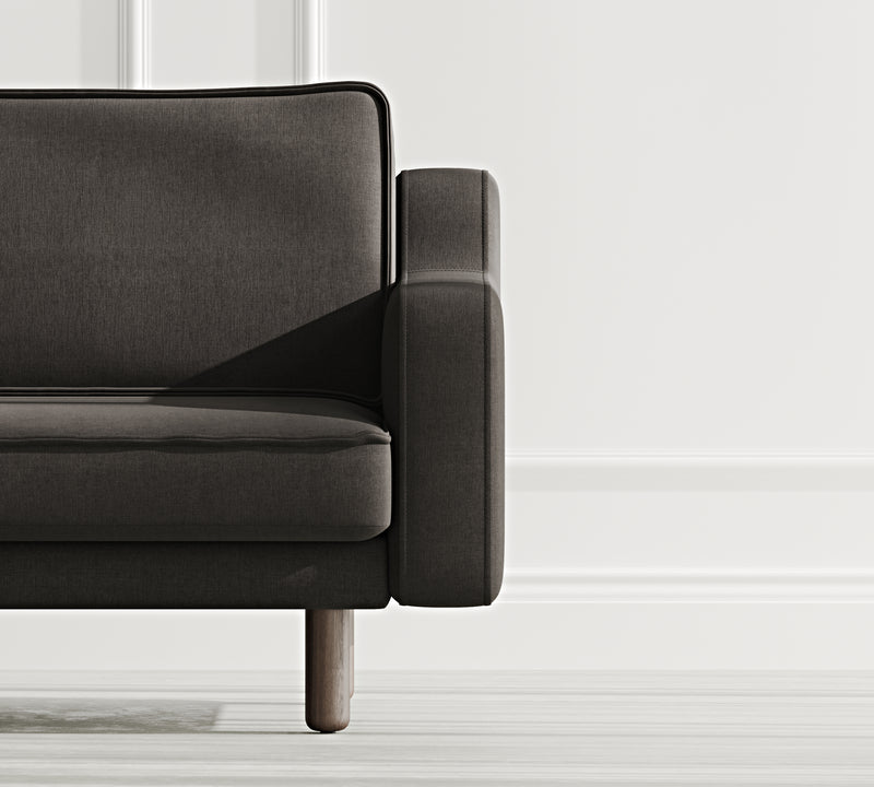 Klem Slim Loveseat Silindir Ahşap Ayak - Performans Keten
