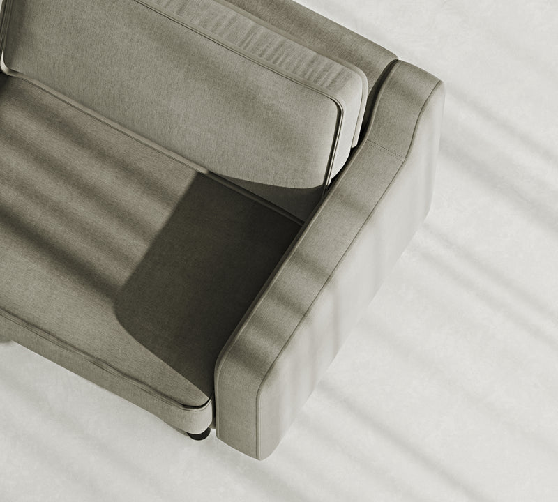 Klem Slim Loveseat Silindir Ahşap Ayak - Performans Keten