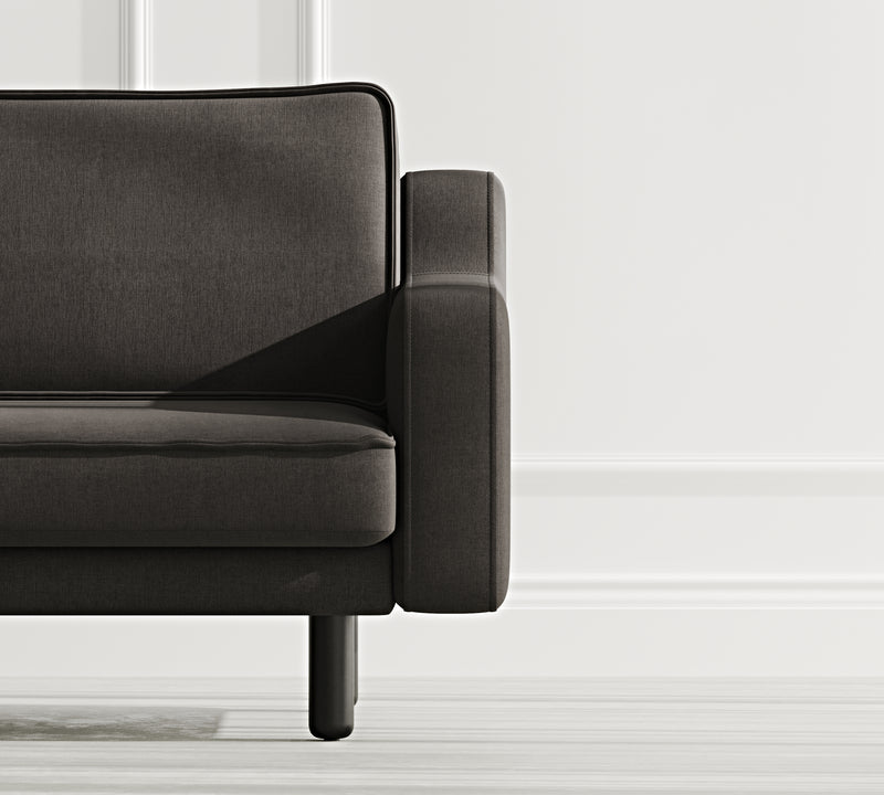 Klem Slim Loveseat Silindir Ahşap Ayak - Performans Keten
