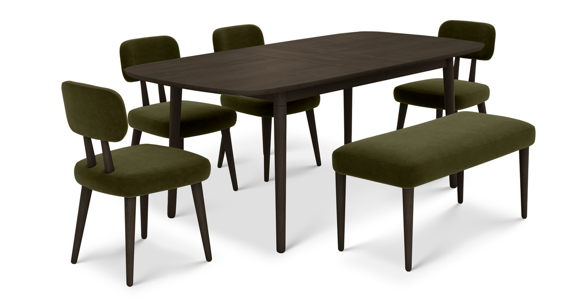 Lyno 97x160 Cm Açılır Yemek Masası Takımı (Bench&4Lü Roa) - Kadife