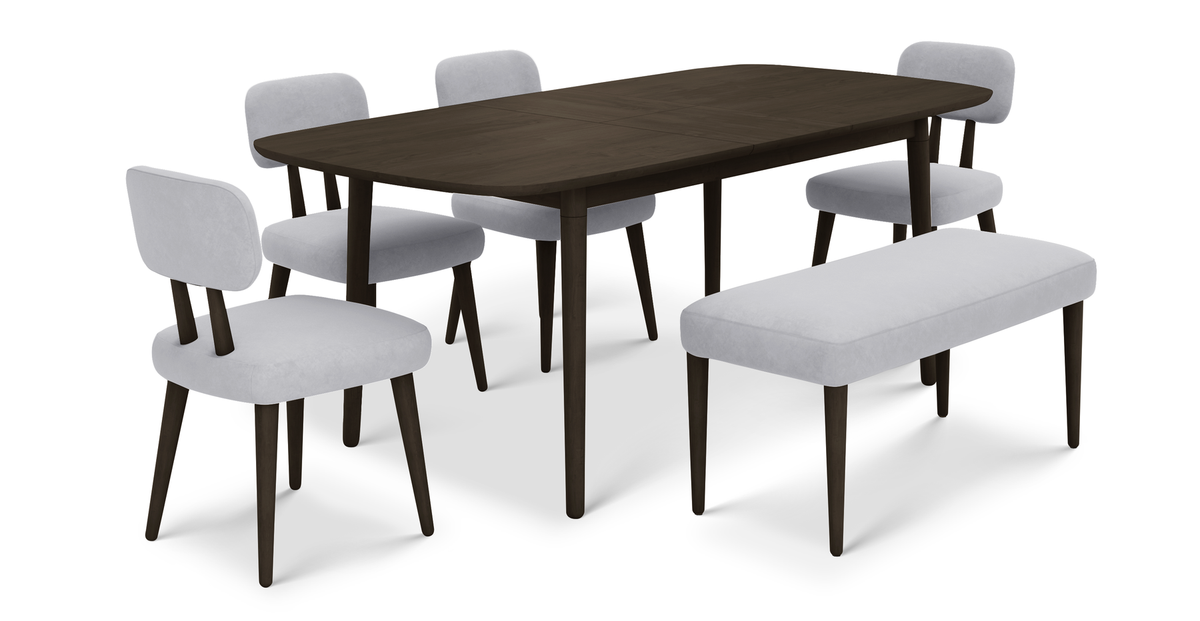 Lyno 97x160 Cm Açılır Yemek Masası Takımı (Bench&4Lü Roa) - Kadife