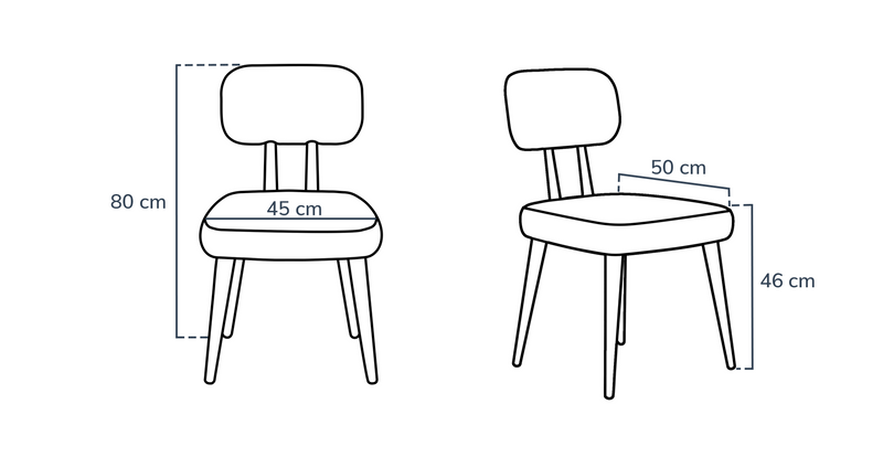 Roa Sandalye 4Lü Set - Kadife