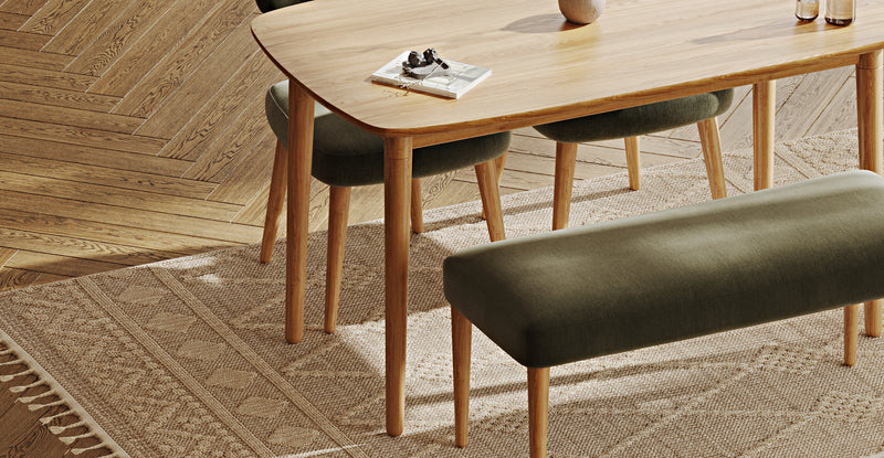 Lyno 77x140 Cm Sabit Yemek Masası Takımı (Roa Bench & 2 Roa Sandalye) - Performans Keten
