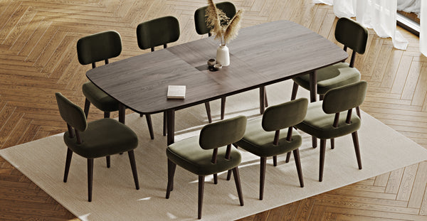 Lyno 97x160 Cm Açılır Yemek Masası Takımı (8Li Roa) - Performans Keten