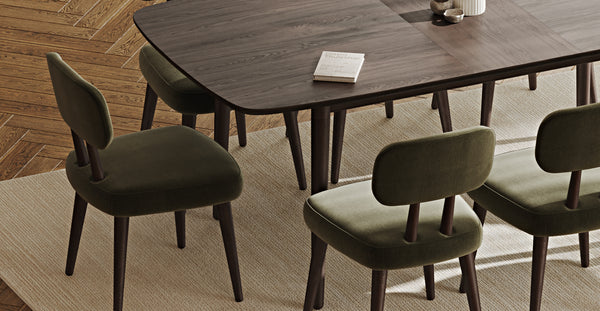 Lyno 97x160 Cm Açılır Yemek Masası Takımı (8Li Roa) - Performans Keten