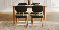 Lyno 97x160 Cm Açılır Yemek Masası Takımı (Bench&4Lü Roa) - Kadife