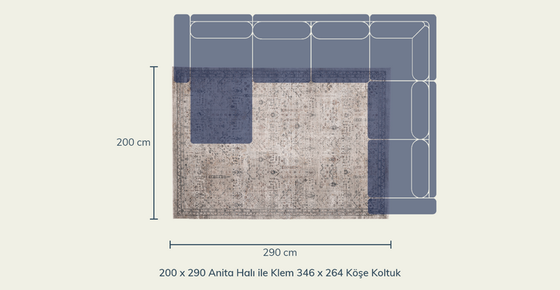 Anita Vintage Desenli Halı - 200 x 290