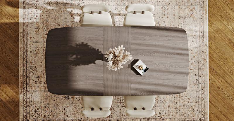 Lyno 97x160 Cm Açılır Yemek Masası Takımı (4 Roa Sandalye) - Performans Kadife