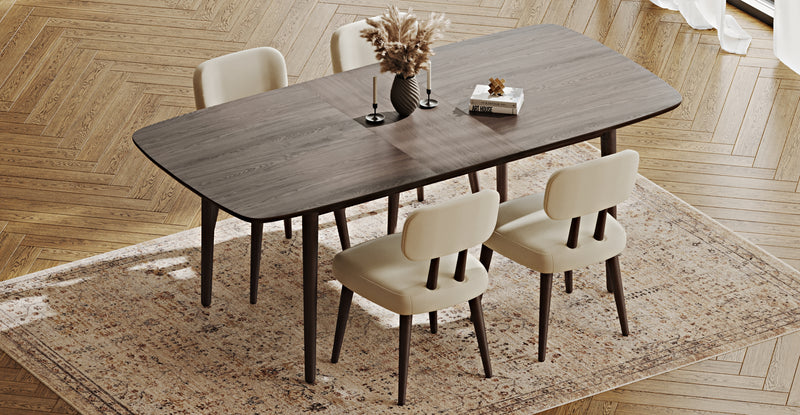 Lyno 97x160 Cm Açılır Yemek Masası Takımı (4 Roa Sandalye) - Performans Kadife