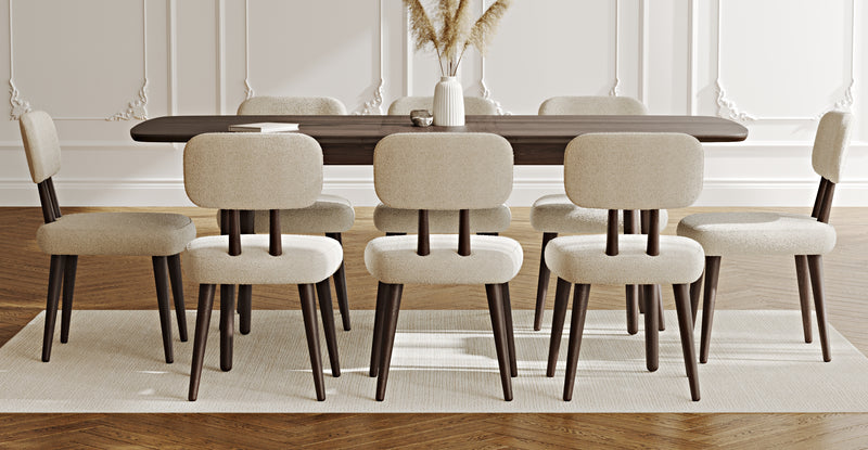 Lyno 97x160 Cm Açılır Yemek Masası Takımı (8Li Roa) - Bukle