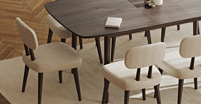 Lyno 97x160 Cm Açılır Yemek Masası Takımı (8Li Roa) - Bukle