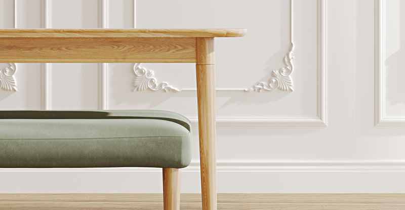 Lyno 77x140 Cm Sabit Yemek Masası Takımı (2 Roa Bench) - Kadife
