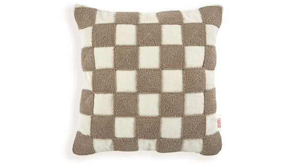 Camel Checkered Punch Kırlent