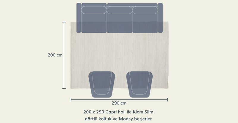 Capri Fitilli Halı - 200 x 290