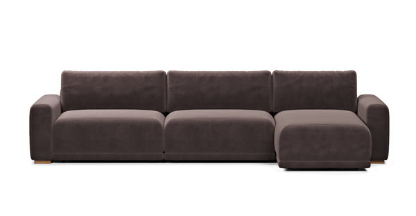 Carle 343 x 160 Dinlenmeli Köşe Çift Kollu - Kadife