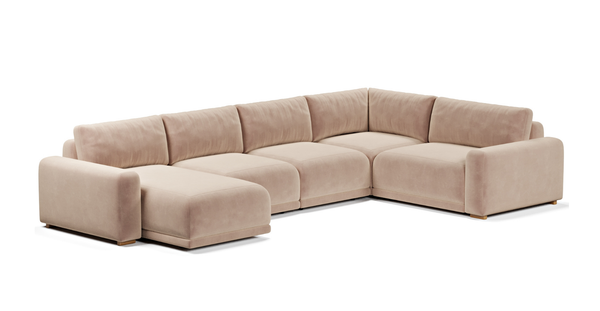 Carle 384 x 234 Dinlenmeli Köşe Çift Kollu - Kadife