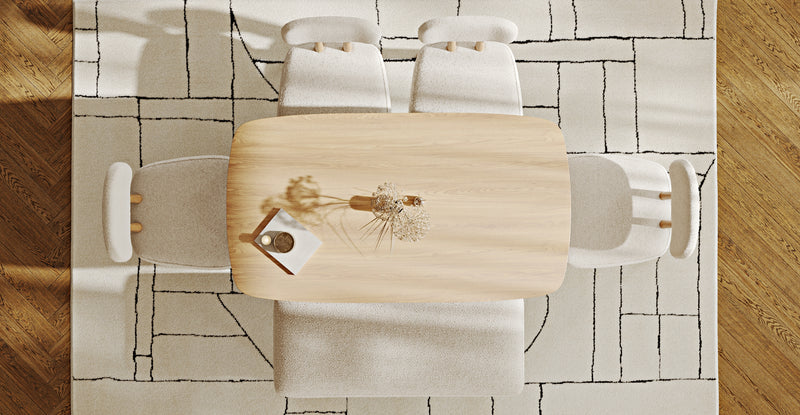 Lyno 77x140 Cm Sabit Yemek Masası Takımı (Roa Bench & 4 Roa Sandalye) - Bukle