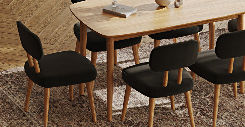 Lyno 77x140 Cm Sabit Yemek Masası Takımı (6 Roa Sandalye) - Performans Keten